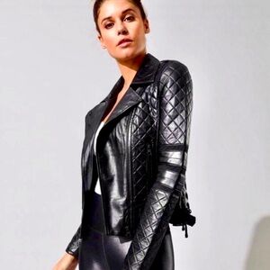Blanc Noir Renegade Mesh Moto Jacket, Women’s Size M, Black